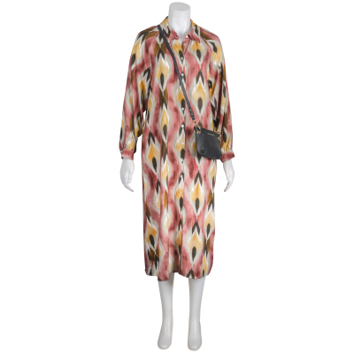 La camicia - Hemdblusen-Kleid - Batik - Rot/Grn/Beige/Gelb dt.36/it.42