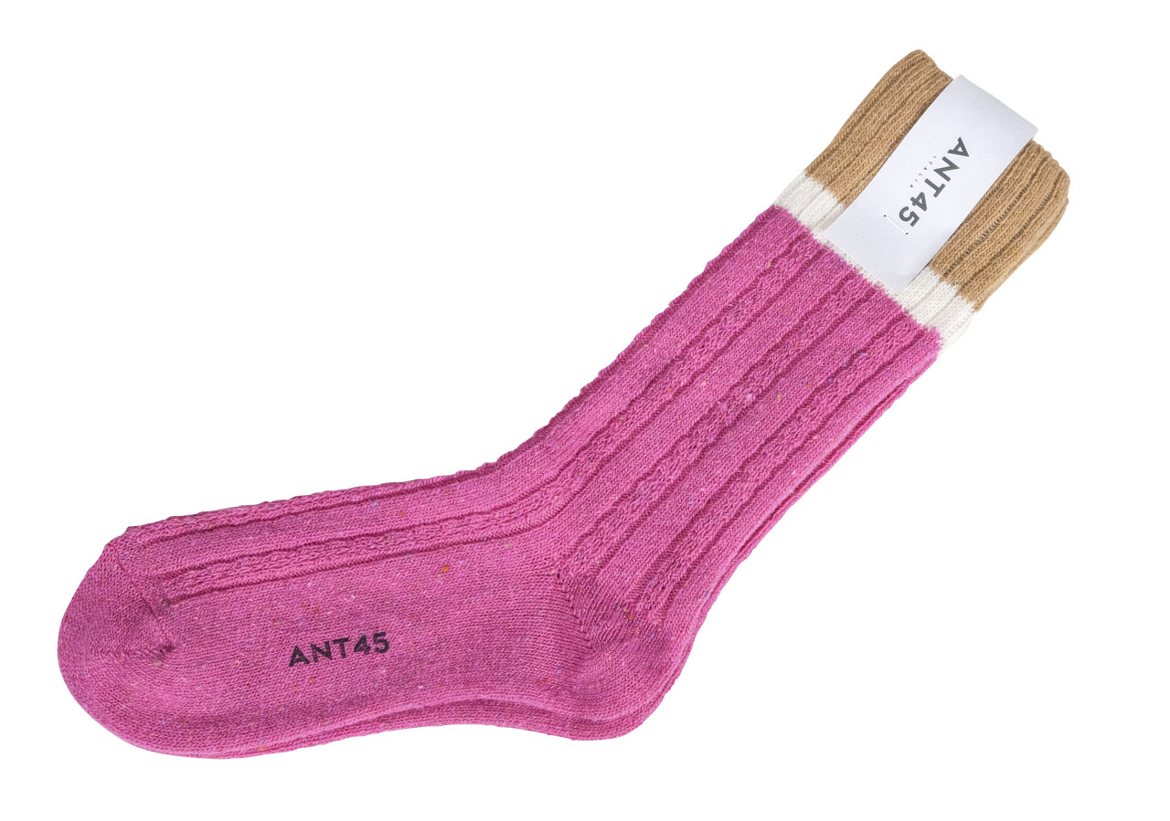 ANT45 - Socken -Budapest- Pink/Ecru/Camel