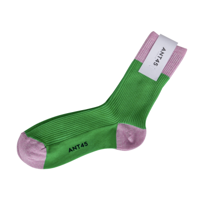 ANT45 - Socken -Maribo- Grn/Rosa-Silber-Lurex