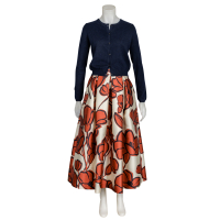 LUNATICA Milano - Rock - floral - Ecru - Rost - Blau dt.38/it.44