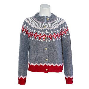 Anna V Berg - Cardigan - Laura Fair Isle - Hellgrau