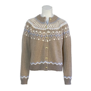 Anna V Berg - Cardigan - Laura Fair Isle - Hellbraun