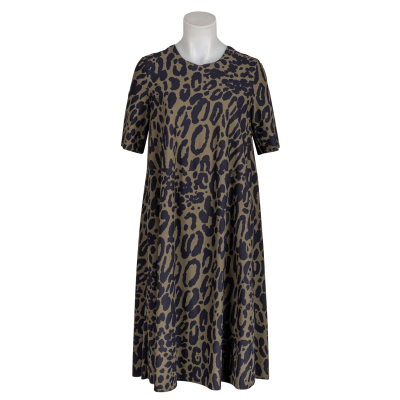Sassenbach - Kleid -Frauke- Leoprint - khaki - blau