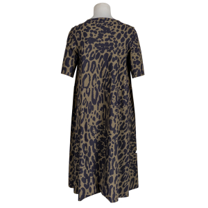 Sassenbach - Kleid -Frauke- Leoprint - khaki - blau