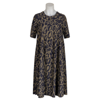 Sassenbach - Kleid -Frauke- Leoprint - khaki - blau
