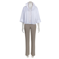 Cambio - Hose - Francis - grafisch - ecru - beige - braun