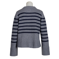 Anna V Berg - Cardigan - Dorothea - gestreift - grau - blau
