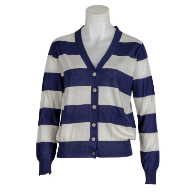 Jumper 1 2 3 4 - Cardigan - Slinky - Blockstreifen - dunkelblau - ecru