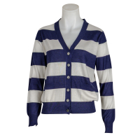 Jumper 1 2 3 4 - Cardigan - Slinky - Blockstreifen - dunkelblau - ecru
