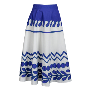 mii - Rock - Corfou - grafisch - floral - tintenblau - weiß XS