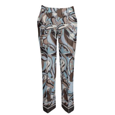 Cambio - Hose - Francoisé cropped - floral - braun - taupe - schwarz