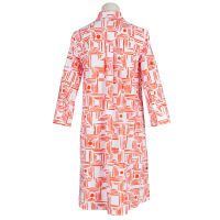 Robert Friedman - Kleid - Lenal - weiß - orangerot - grafisch