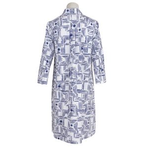 Robert Friedman - Kleid - Lenal - weiß - dunkelblau...