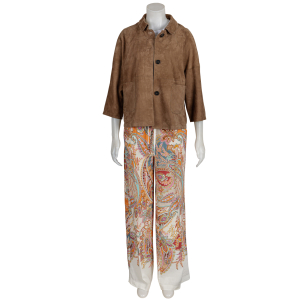 Cambio - Hose - Adrienne - Paisley Muster - grau - lila - rot