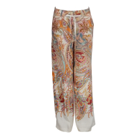 Cambio - Hose - Adrienne - Paisley Muster - ecru, orange, zimt, flieder