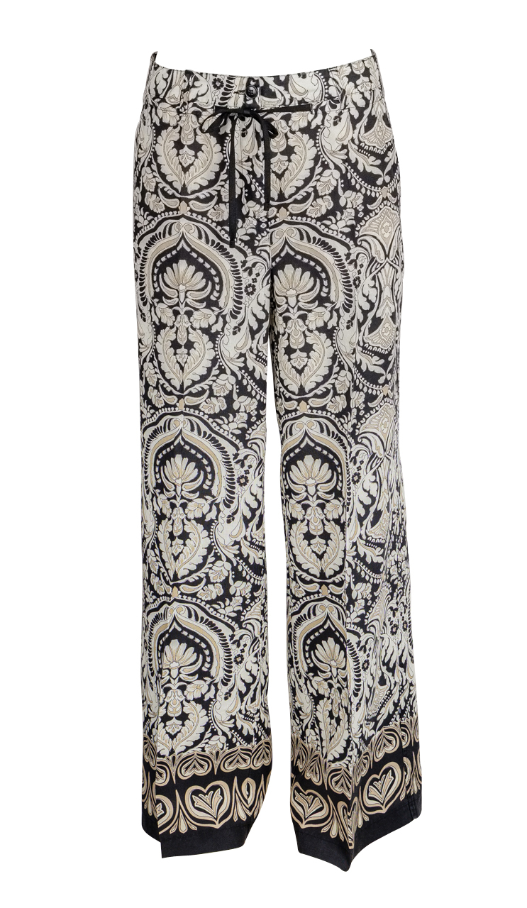 Cambio - Hose - Adrienne - floral - schwarz - ecru