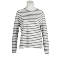Allude - Pullover - gestreift - ecru - grau