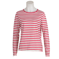 Allude - Pullover - gestreift - weiß - rot