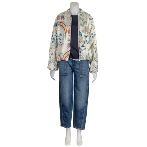 Amaya Amsterdam - Blouson - Jacke - Faith - floral - ecru - grün - blau L