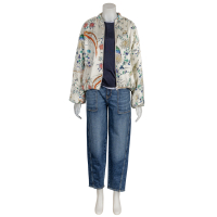 Amaya Amsterdam - Blouson - Jacke - Faith - floral - ecru - grün - blau L