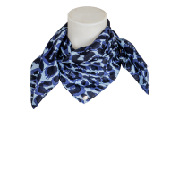 friendly hunting - Seiden - Tuch - Leoprint - hellblau - tinte - dunkelblau