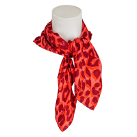 friendly hunting - Seiden - Tuch - Leoprint - rot - orange