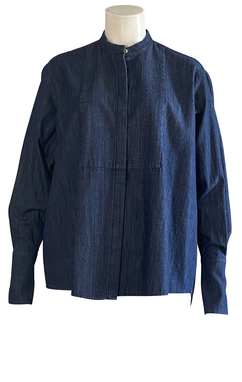 Kiltie Jeans Bluse "Daria" - dunkelblau