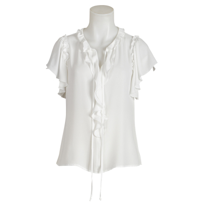 Janice&Jo  Rüschenbluse Kurzarm - off white
