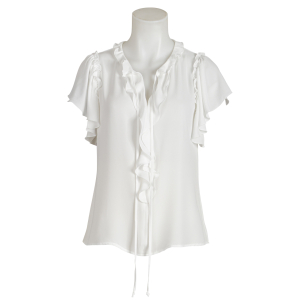 Janice&Jo  Rüschenbluse Kurzarm - off white