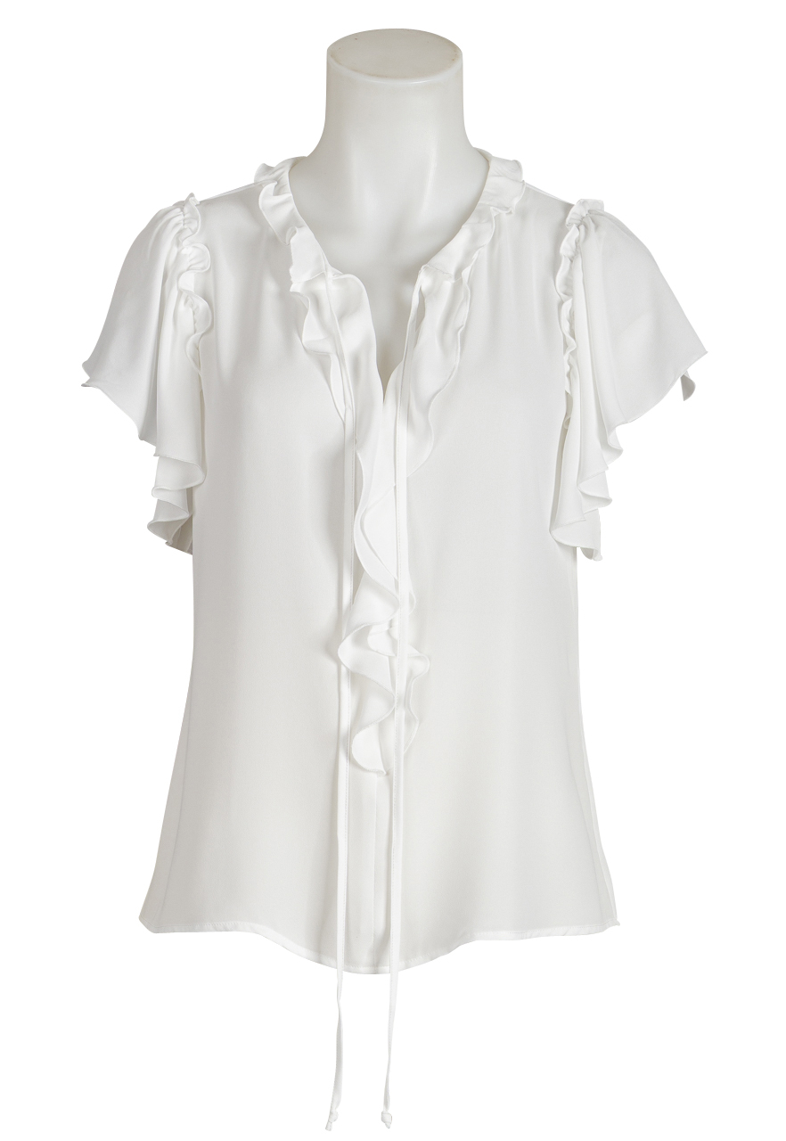 Janice&Jo  Rüschenbluse Kurzarm - off white
