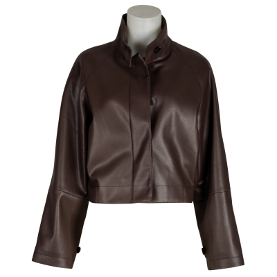 FFC Leder Blouson - vegan dunkelbraun