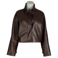FFC Leder Blouson - vegan dunkelbraun