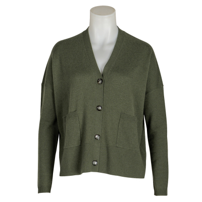 Allude V-Cardigan - tannengrün