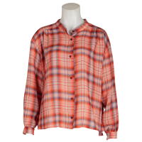 Sacrécoeur Bluse "Ella Chili" kariert - orange rot blau