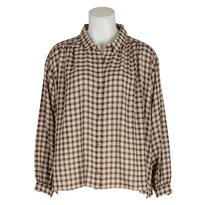 Sacrécoeur Bluse "Ali" kariert - beige baun schwarz