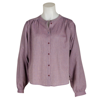 Sacrécoeur Bluse "Gladis" kariert - cognac blau