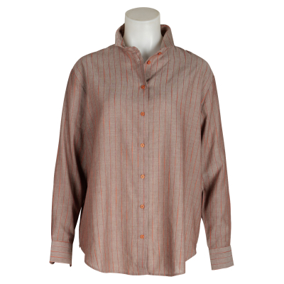 Sacrécoeur Bluse "Marion" Nadelstreifen - taupe cognac