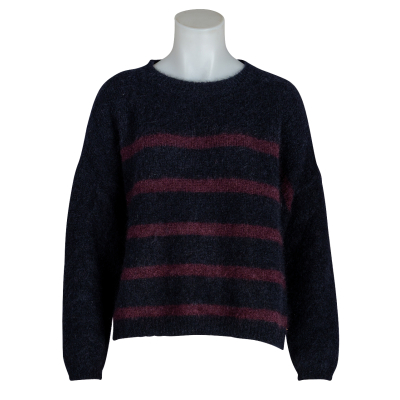 des petits hauts Pullover "Aleo" gestreift - blau bordeaux