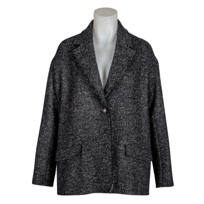Lis Lareida Blazer "Oslo" Heringbone - schwarz / grau