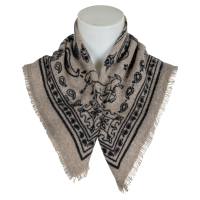 Anna V Berg Tuch Cashmere  "Nele" - taupe / schwarz