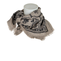 Anna V Berg Tuch Cashmere  "Nele" - taupe / schwarz