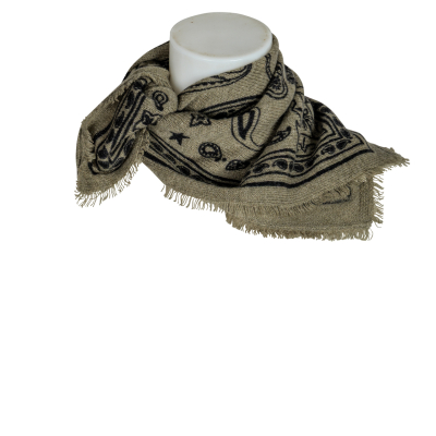 Anna V Berg Tuch Cashmere  "Nele" - oliv / schwarz