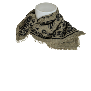 Anna V Berg Tuch Cashmere  "Nele" - oliv / schwarz