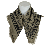 Anna V Berg Tuch Cashmere  "Nele" - oliv / schwarz
