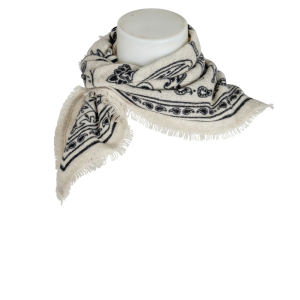 Anna V Berg Tuch Cashmere  "Nele" - ecru / schwarz