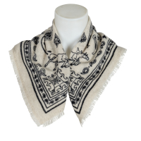 Anna V Berg Tuch Cashmere  "Nele" - ecru / schwarz