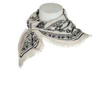 Anna V Berg Tuch Cashmere  "Nele" - ecru / schwarz