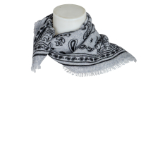 Anna V Berg Tuch Cashmere  "Nele" - hellgrau / schwarz