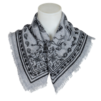 Anna V Berg Tuch Cashmere  "Nele" - hellgrau / schwarz