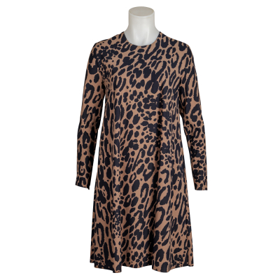 Sassenbach Kleid "Branca" - Leo Print - schwarz camel